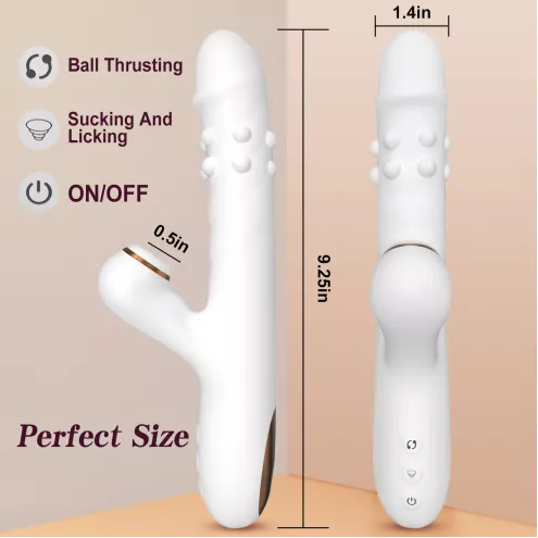 Вібратор для подвійної стимуляції Silicone Vibrator 3 rotating functions and 7 licking functions