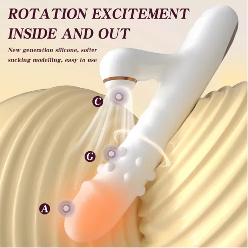 Вібратор для подвійної стимуляції Silicone Vibrator 3 rotating functions and 7 licking functions
