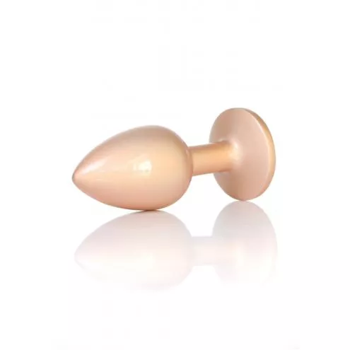Анальная металлическая пробка Plug-Jewellery Pearl Gold PLUG- Clear S