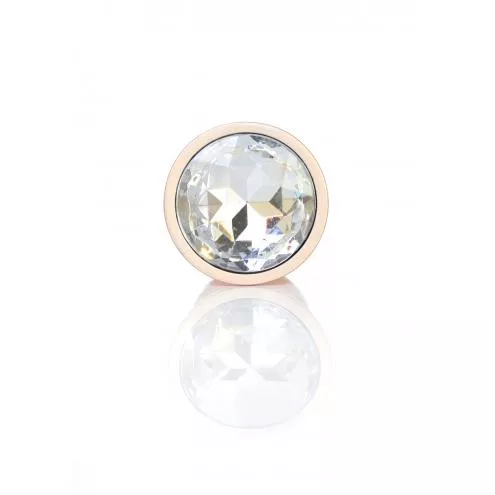 Анальная металлическая пробка Plug-Jewellery Pearl Gold PLUG- Clear S