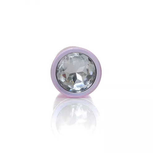 Анальная металлическая пробка Plug-Jewellery Pearl Pink PLUG- Clear M