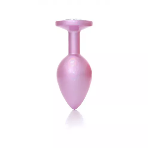 Анальная металлическая пробка Plug-Jewellery Pearl Pink PLUG- Clear M