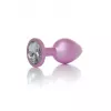 Анальная металлическая пробка Plug-Jewellery Pearl Pink PLUG- Clear M
