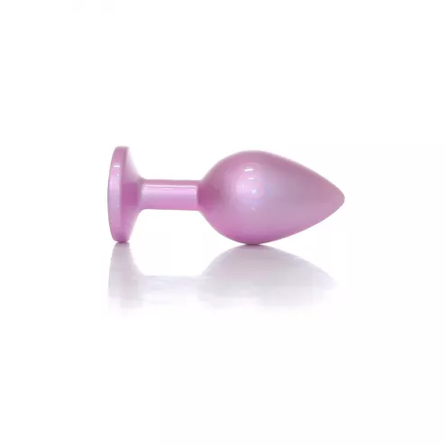Анальная металлическая пробка Plug-Jewellery Pearl Pink PLUG- Clear M