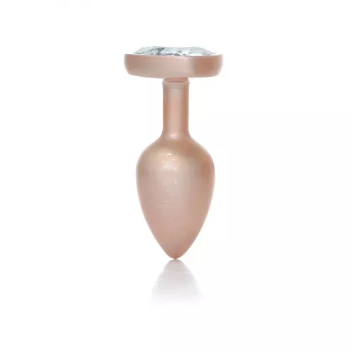 Анальна металева пробка Plug-Jewellery Pearl Gold Heart PLUG - Clear S