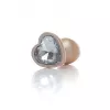 Анальна металева пробка Plug-Jewellery Pearl Gold Heart PLUG - Clear S