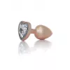 Анальна металева пробка Plug-Jewellery Pearl Gold Heart PLUG - Clear S