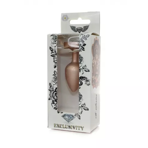 Анальна металева пробка Plug-Jewellery Pearl Gold Heart PLUG - Clear S
