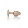 Анальна металева пробка Plug-Jewellery Pearl Gold Heart PLUG - Clear S