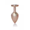 Анальна металева пробка Plug-Jewellery Pearl Gold Heart PLUG- Clear M