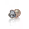 Анальна металева пробка Plug-Jewellery Pearl Gold Heart PLUG- Clear M