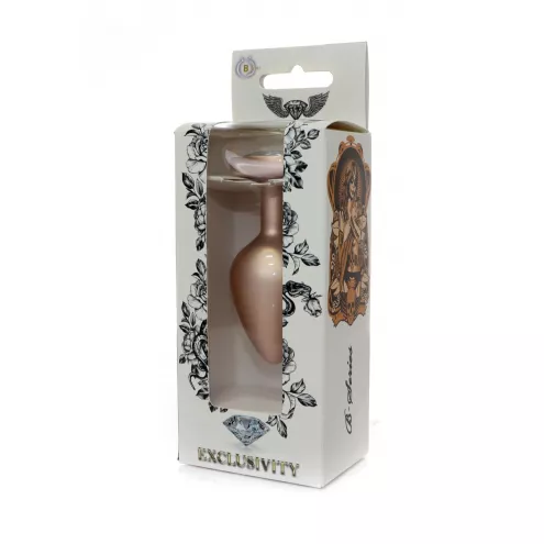 Анальна металева пробка Plug-Jewellery Pearl Gold Heart PLUG- Clear M
