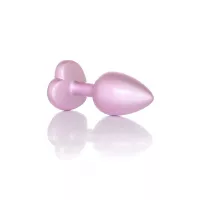 Анальна металева пробка Plug-Jewellery Pearl Pink Heart PLUG - Clear S