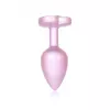 Анальна металева пробка Plug-Jewellery Pearl Pink Heart PLUG - Clear S
