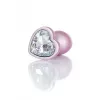 Анальная металлическая пробка Plug-Jewellery Pearl Pink Heart PLUG - Clear L