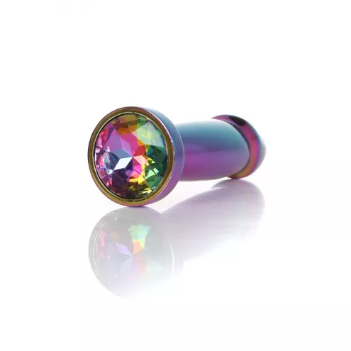 Анальна металева пробка Plug-Jewellery Multicolour Penis PLUG- Clear S