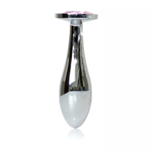 Анальна металева пробка Plug-Jewellery Silver PLUG- Rose M