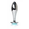 Анальная металлическая пробка Plug-Jewellery Silver PLUG- Light Blue L