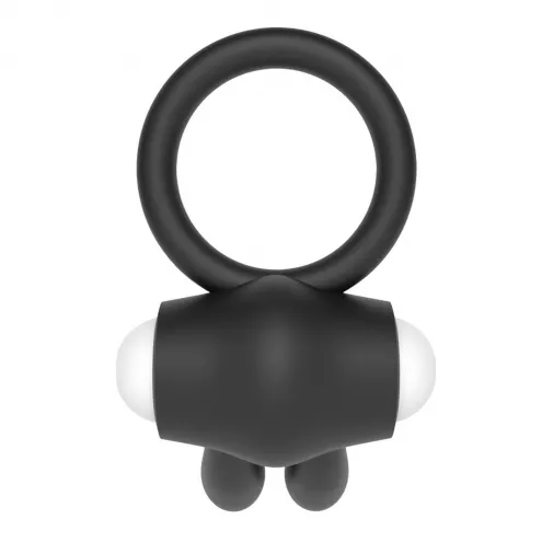 Эрекционное вибро кольцо Power Clit Duo Silicone Cockring Black
