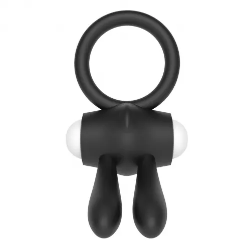 Эрекционное вибро кольцо Power Clit Duo Silicone Cockring Black