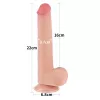 Фалоімітатор Sliding-Skin Dual Layer Dong 9 з мошонкою, тілесний
