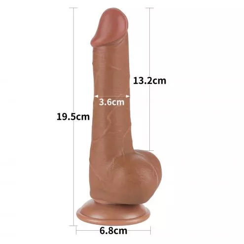 Фаллоимитатор с мошонкой 7.5 Sliding Skin Dual Layer Dong Brown