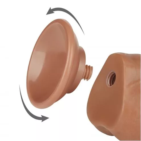 Фаллоимитатор с мошонкой 7.5 Sliding Skin Dual Layer Dong Brown