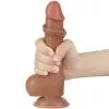 Фаллоимитатор с мошонкой 7.5 Sliding Skin Dual Layer Dong Brown