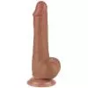 Фаллоимитатор с мошонкой 7.5 Sliding Skin Dual Layer Dong Brown