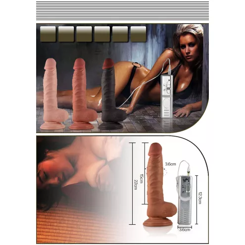 Вібратор на присосці 8.5 Real Extreme Vibrating Dildo Flesh