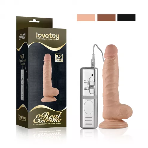 Вібратор на присосці 8.5 Real Extreme Vibrating Dildo Flesh