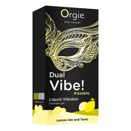 Збуджуючий гель вібратор ORGIE Dual Vibe! Kissable Liquid Vibrating Lemon Gin And Tonic