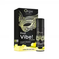 Збуджуючий гель вібратор ORGIE Dual Vibe! Kissable Liquid Vibrating Lemon Gin And Tonic