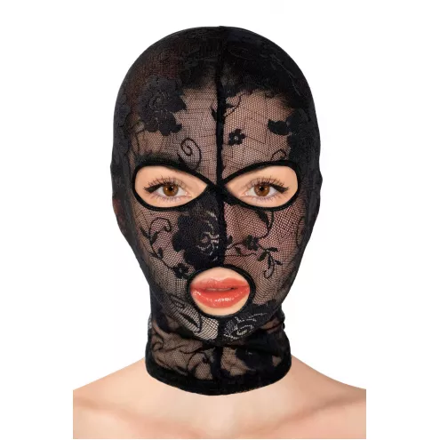 Фетишная кружевная маска от Fetish Tentation Cagoule en resille a motifs
