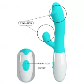Вибратор с клиторальной стимуляцией Pretty Love Snappy light blue - 9