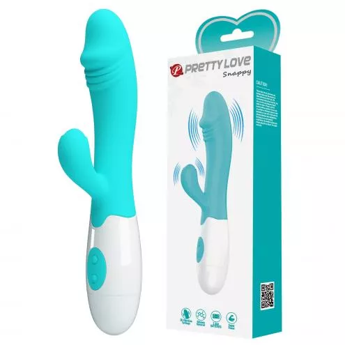 Вибратор с клиторальной стимуляцией Pretty Love Snappy light blue