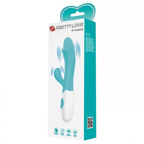 Вибратор с клиторальной стимуляцией Pretty Love Snappy light blue