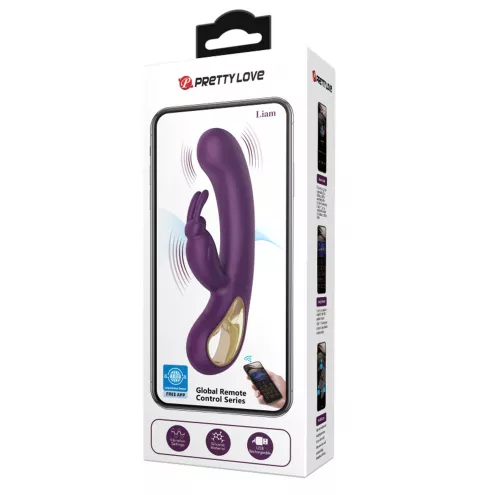 Вибратор PRETTY LOVE Liam purple, 12 vibration functions Mobile APP Long-distance Control
