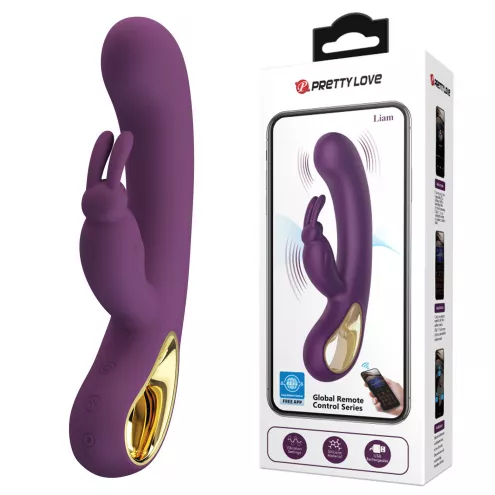 Вибратор PRETTY LOVE Liam purple, 12 vibration functions Mobile APP Long-distance Control