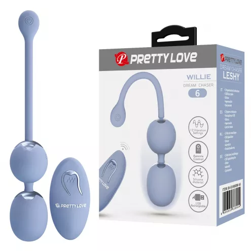 Вагінальні кульки Pretty Love Willie chaser 6, Blue, Wireless remote control