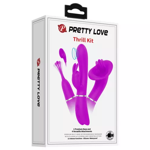 Вібратор із чотирма насадками PRETTY LOVE - THRILL KIT