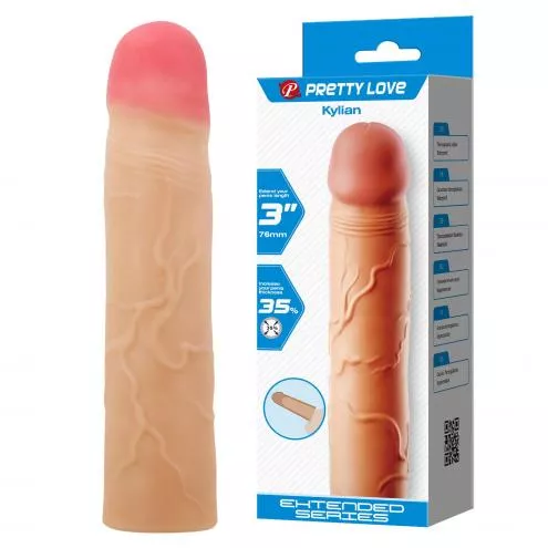 Насадка на пеніс PRETTY LOVE Kylian Flesh, Extend your penis lenghth 3 (76mm)