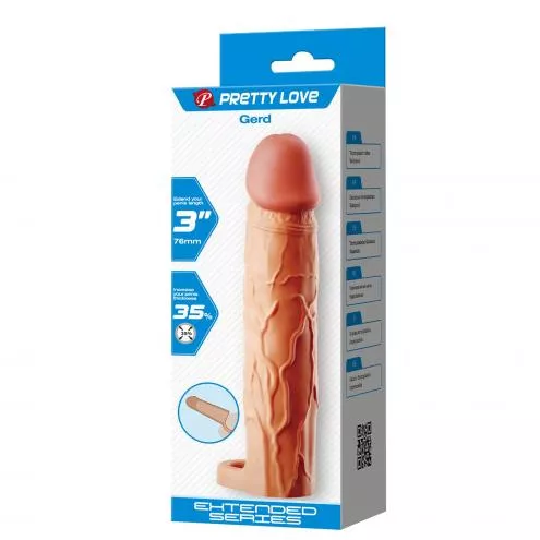 Насадка на пеніс PRETTY LOVE Gerd Flesh, Extend your penis lenghth 3 (76mm)