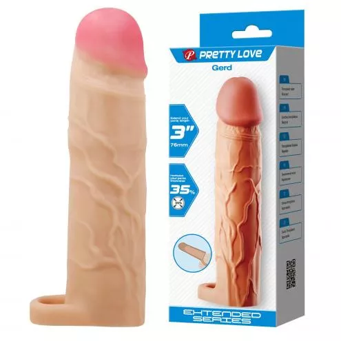 Насадка на пеніс PRETTY LOVE Gerd Flesh, Extend your penis lenghth 3 (76mm)