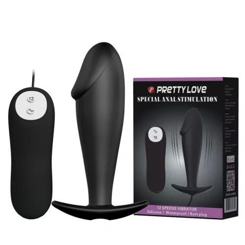Анальна пробка з вібрацією Pretty Love Vibrating Butt Plug Black