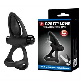 Віброкільце PRETTY LOVE VIBRANT PENIS RING I Black - 1