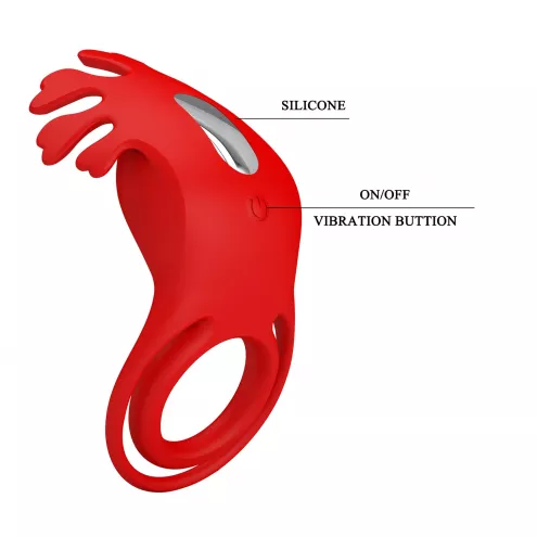 Віброкільце PRETTY LOVE - VIBRATION PENIS RING, Ruben, 7 vibration functions red