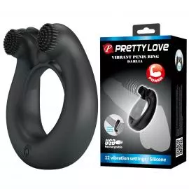 Віброкільце PRETTY LOVE DAHLIA, 12 vibration functions memory function - 1