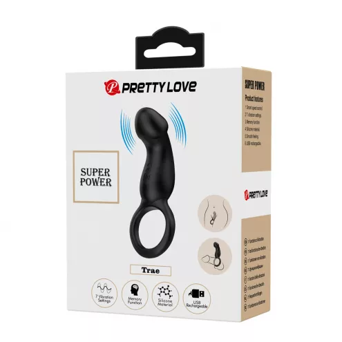 Виброкольцо PRETTY LOVE Trae black, 7 vibration functions Memory function