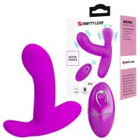 Вибратор PRETTY LOVE- Geri Purple, 12 vibration functions 3 licking settings Wireless remote contro